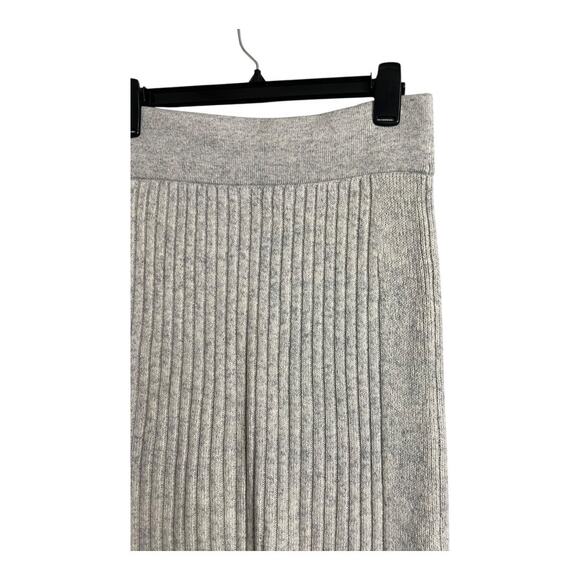 Ralph Lauren Ribbed Knit Midi Skirt Gray Sweater Fall Winter Casual Wool M L - Picture 3 of 8